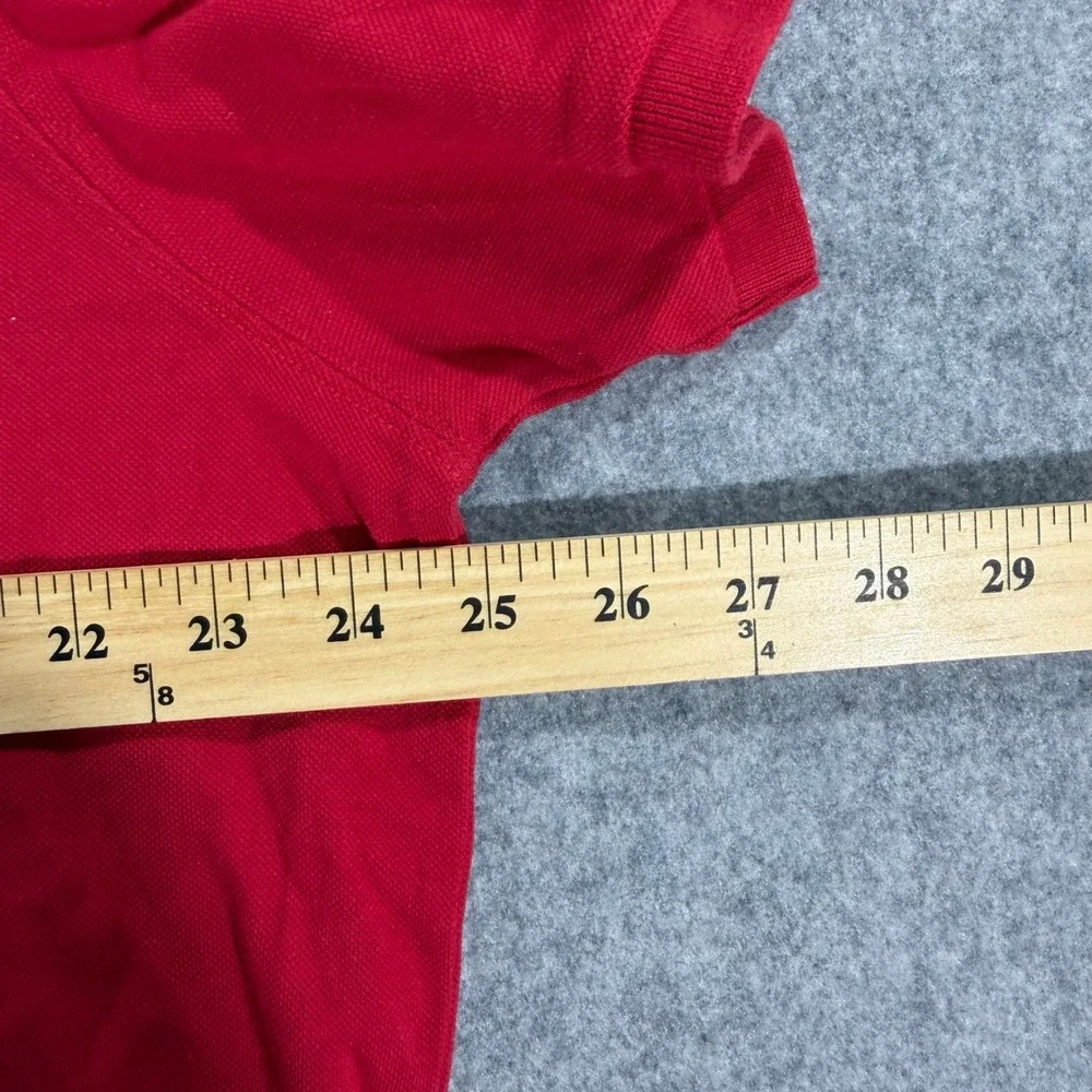 True Religion Mens Red Short Sleeve Logo Graphic Polo Shirt XXL